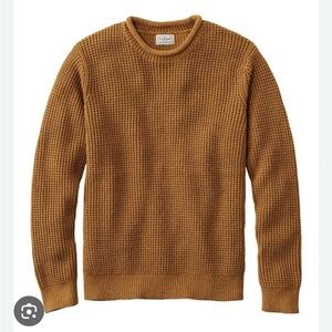 Men's L.L.Bean Organic Cotton Waffle Sweater, Rollneck Crew Large